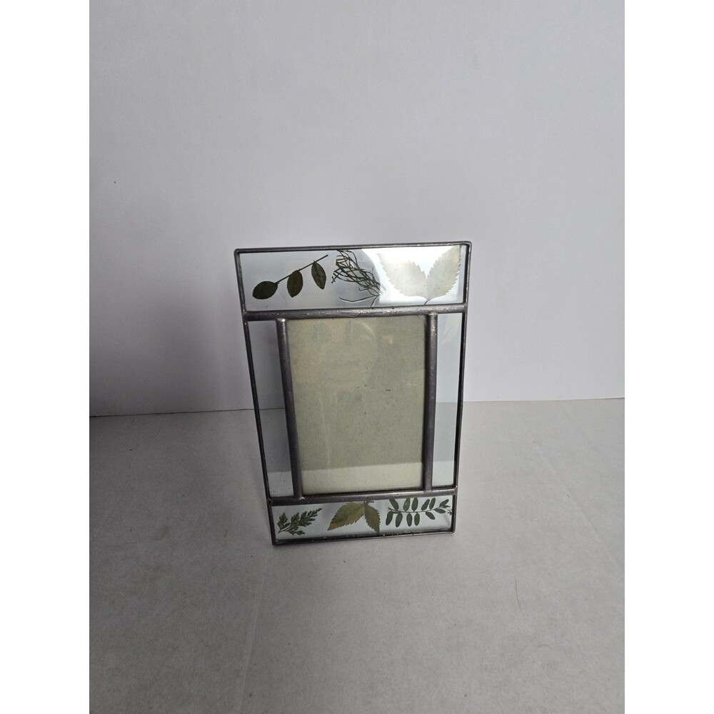 Unique Metal and Glass Preserved Plant Picture Frame 9x4"